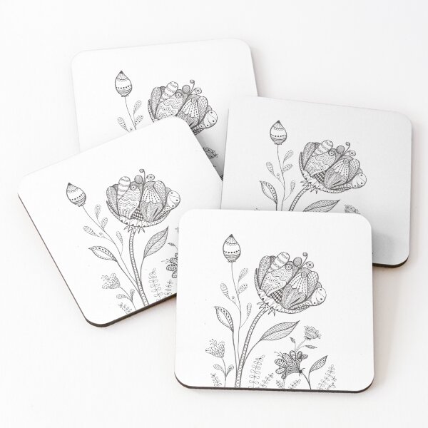 Item preview, Zentangle flower and bud designed and sold by Jodster66.