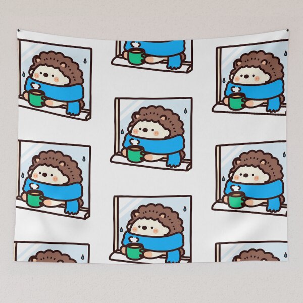 Item preview, A hedgehog looking up at the winter sky designed and sold by Elinotes.