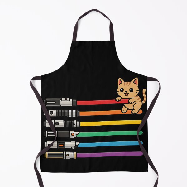Item preview, Funny Rainbow Lightsaber Cat Sticker – Cute Vector Kitten Climbing Colorful Laser Sword – Nerdy Geek Gift Idea designed and sold by WAUZ.