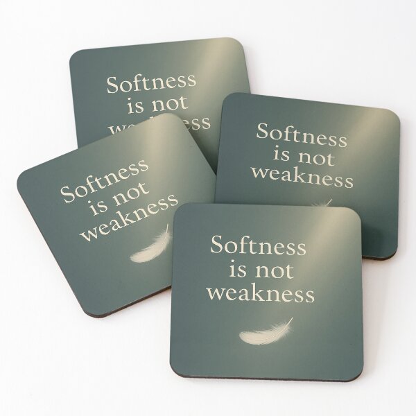 Item preview, Softness Is Not Weakness – Empowering Quote with Feather & Light designed and sold by Tarn.
