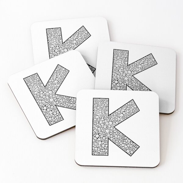 Item preview, Black Flower Lace Pattern Letter K Monogram designed and sold by Words-Artist.