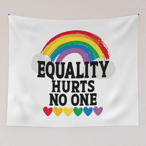 Item preview, Gay Pride Equality Hurts No One Saying LGBTQ Rights Flag designed and sold by Colorfulman.