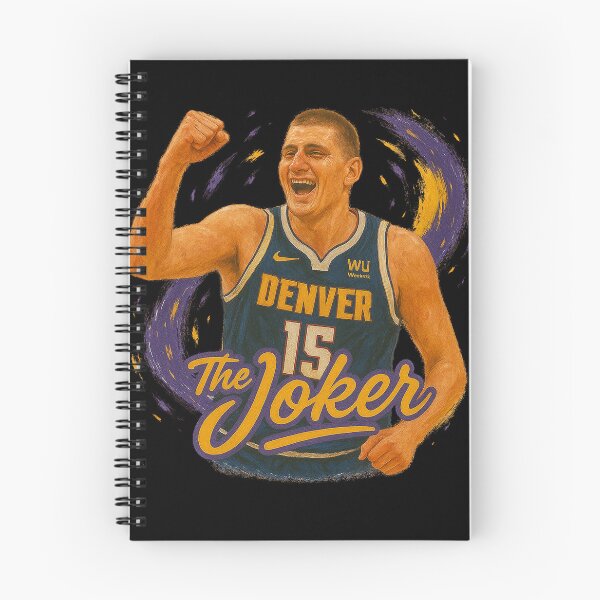 Aperçu de l'œuvre Nikola Jokić « Le Joker » Œuvre d'art de basket-ball des Denver Nuggets créée et vendue par VintageVibes Co..