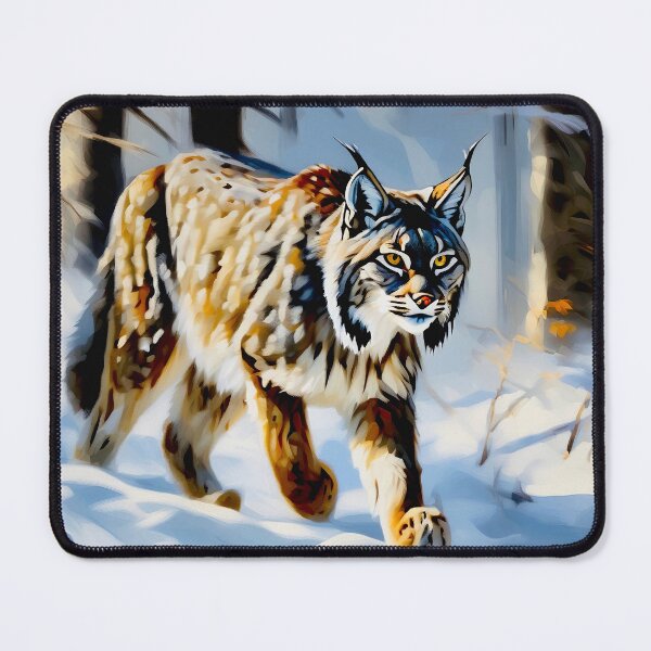 Item preview, Canadian Lynx prowling through the forest in snow designed and sold by Island Art Studios.