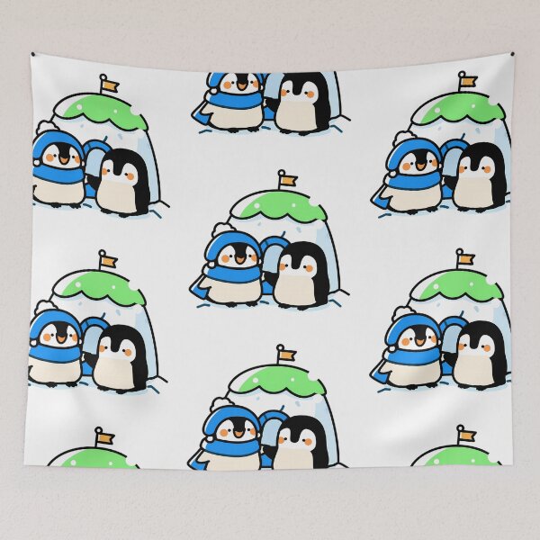 Item preview, Penguins building a snow igloo designed and sold by Elinotes.