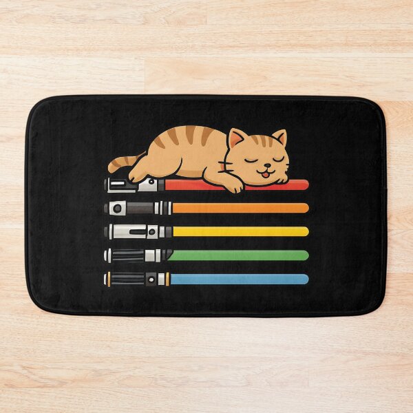 Item preview, Rainbow Lightsaber Kitten Sleeping – Vector Art Design, Cute Digital Artwork for Fans designed and sold by WAUZ.