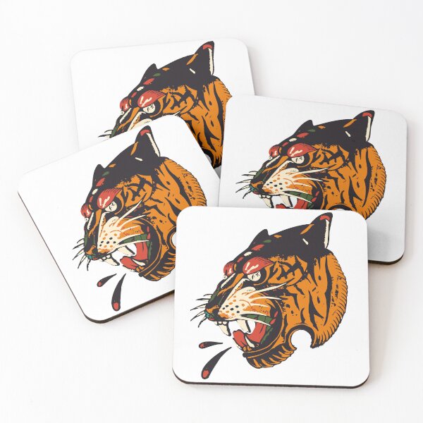 Item preview, tiger head old school style tattoo designed and sold by Achille3777.
