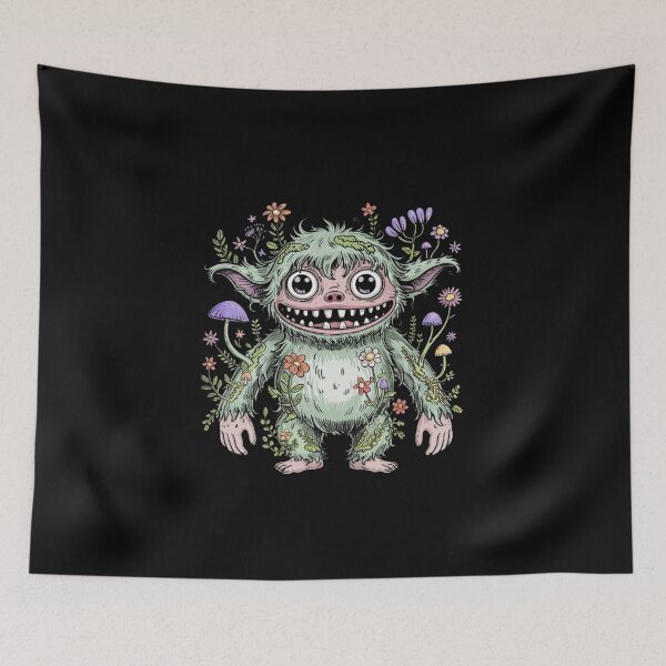 Item preview, Floral Forest Monster Illustration – Whimsical Nature Creature Art designed and sold by love3617.