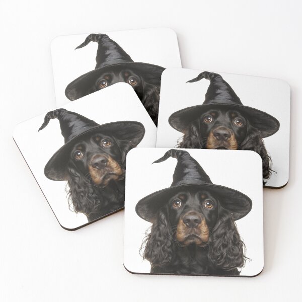 Item preview, English Cocker Spaniel dog Wearing Halloween Witch Hat designed and sold by LazyOwlStore.