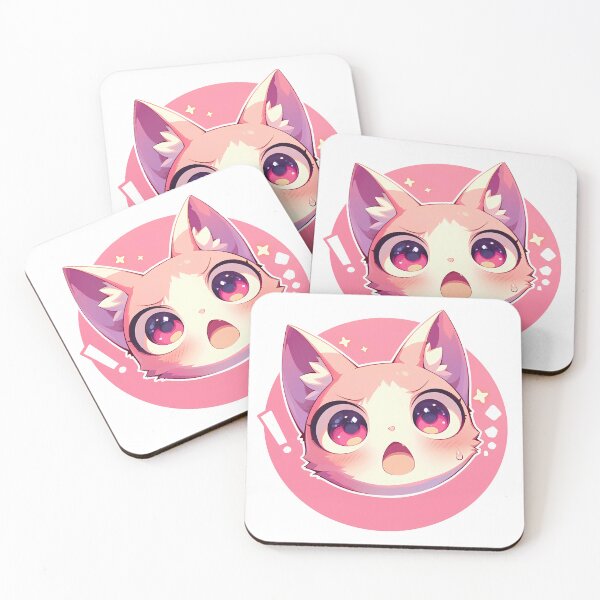 Item preview, Surprised Chibi Cat Face – Cute and Expressive Art designed and sold by Windy-market.