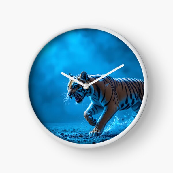 Vista previa del artículo con la obra «Furia a la luz de la luna: un tigre majestuoso en movimiento», diseñado y vendido por chintee.