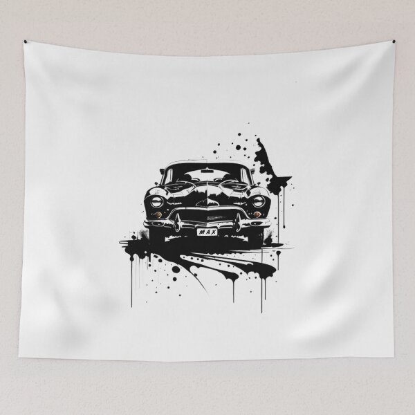 Item preview, Ink Art of a Vintage Car with 'Max' License Plate designed and sold by Pickmash.