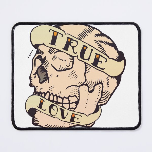 Item preview, true love banner quote skull skull old school tattoo designed and sold by Achille3777.