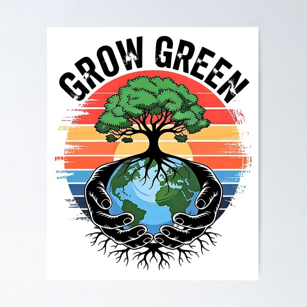 Item preview, Save the Planet Tree Growing from Earth in Hands Eco Message designed and sold by Taans-Creation.