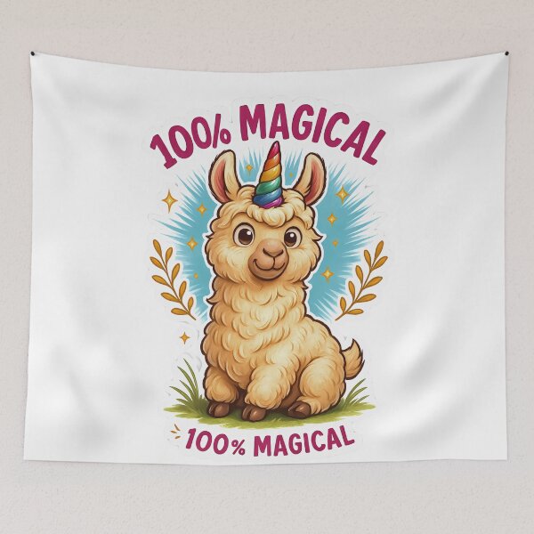 Item preview, 100% Magical – Cute Llama Unicorn – Funny Llamacorn Design designed and sold by VIBE CRAFT STUDIO.