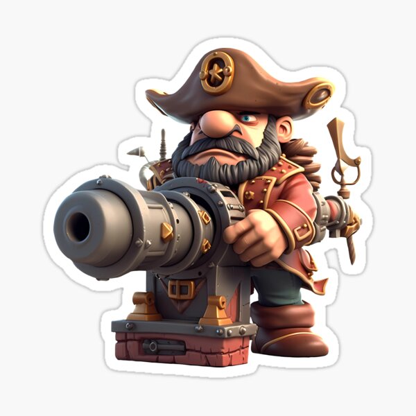 Item preview, Pirate-shooting cannon, cartoon edition designed and sold by RWT-Design.