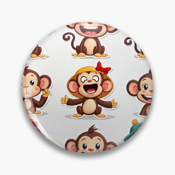 Item preview, Cute Cartoon Monkeys – Playful Jungle Friends Collection designed and sold by Emilia-Design.