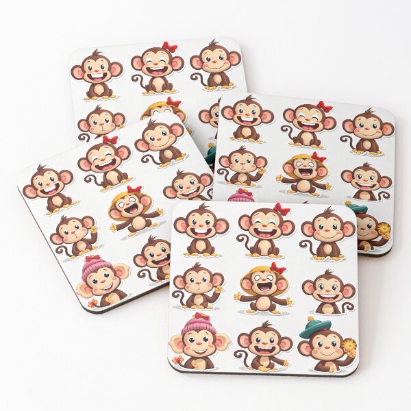Item preview, Cute Cartoon Monkeys – Playful Jungle Friends Collection designed and sold by Emilia-Design.