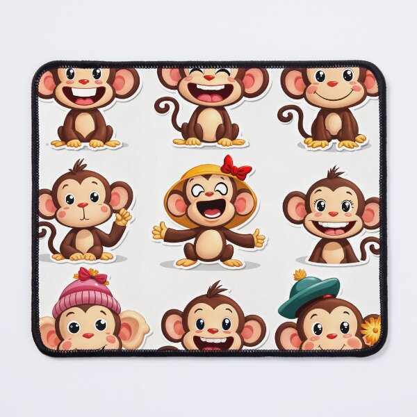 Item preview, Cute Cartoon Monkeys – Playful Jungle Friends Collection designed and sold by Emilia-Design.