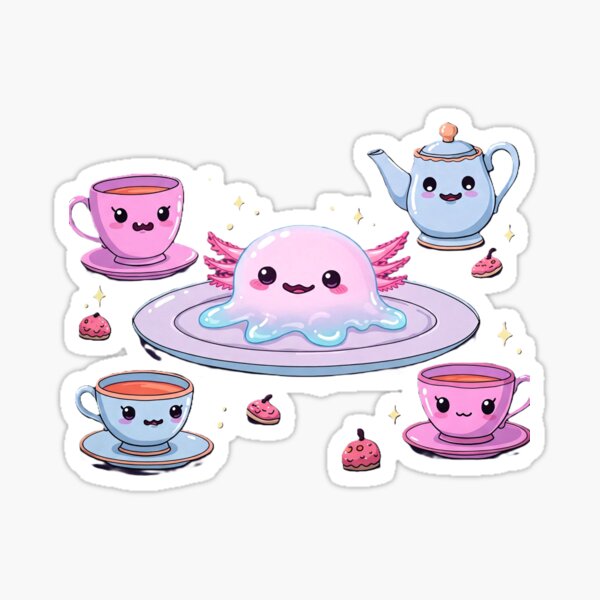 Vista previa del artículo con la obra «Delicias para la hora del té del ajolote», diseñado y vendido por KayleaStars.