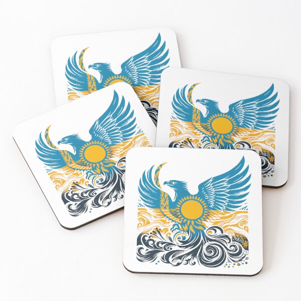 Item preview, Kazakhstan eagle coat of arms flag gift designed and sold by Pineapple-Tree.