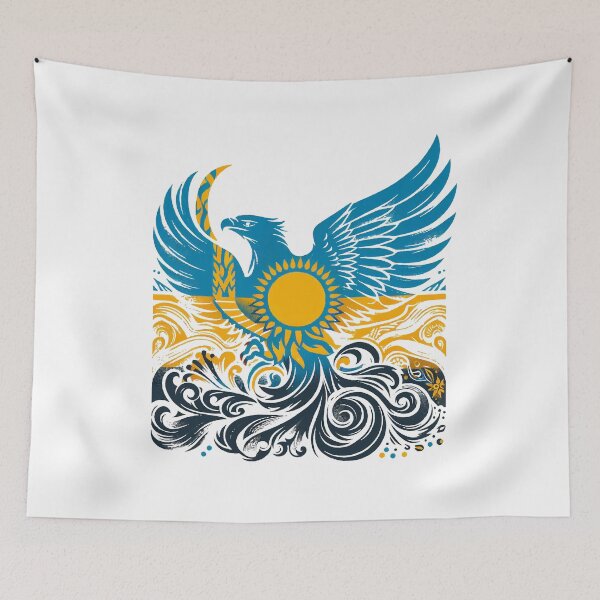 Item preview, Kazakhstan eagle coat of arms flag gift designed and sold by Pineapple-Tree.