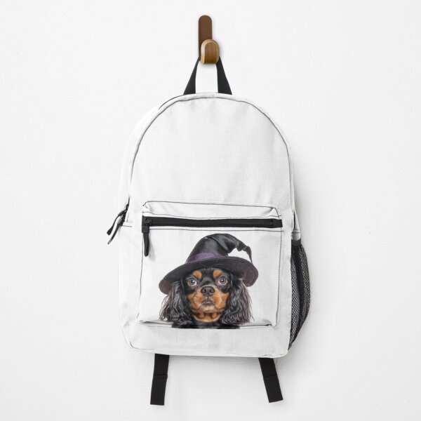 Item preview, English Toy Spaniel dog Wearing Halloween Witch Hat designed and sold by LazyOwlStore.