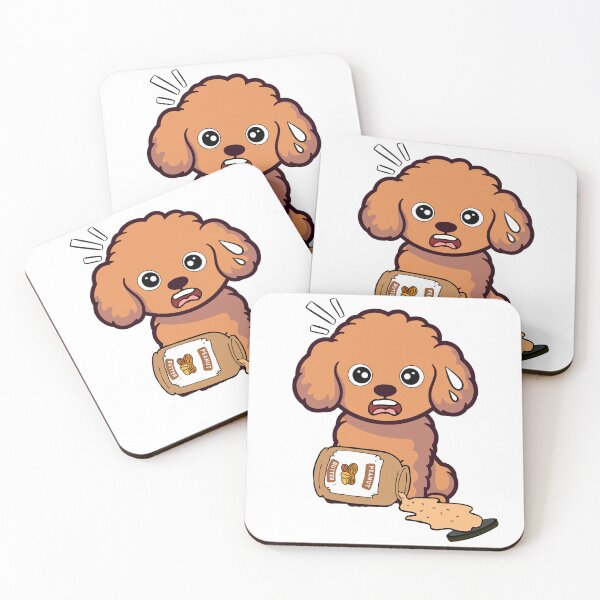 Item preview, Cute Brownd Dog spilled a jar of peanut butter designed and sold by Pet Station.