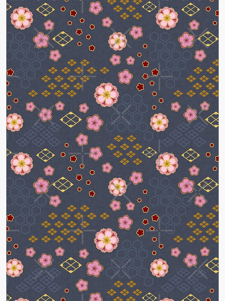 Sakura Traditional on Navy Blue by Sarinilli