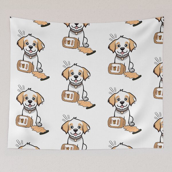Item preview, Cute Happy Dog spilled a jar of peanut butter designed and sold by Pet Station.