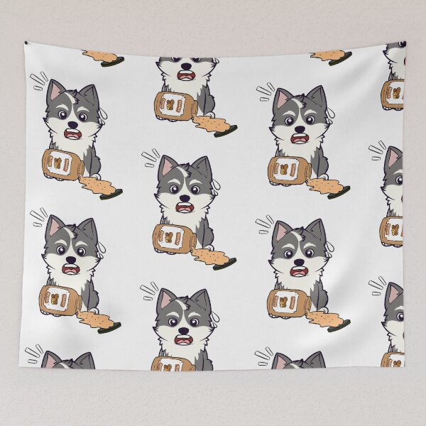 Item preview, Cute Husky Dog spilled a jar of peanut butter designed and sold by Pet Station.