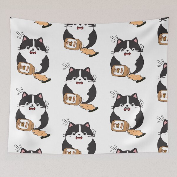 Item preview, Funny fat cat spilled a jar of peanut butter designed and sold by Pet Station.