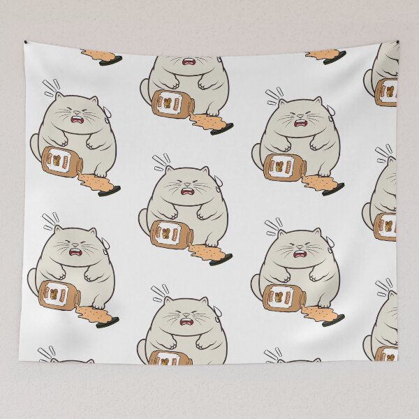 Item preview, Funny fat cat spilled a jar of peanut butter designed and sold by Pet Station.