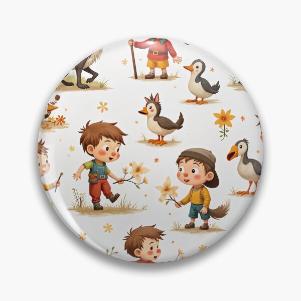 Item preview, Peter and the Wolf – Whimsical Fairy Tale Illustration designed and sold by Emilia-Design.