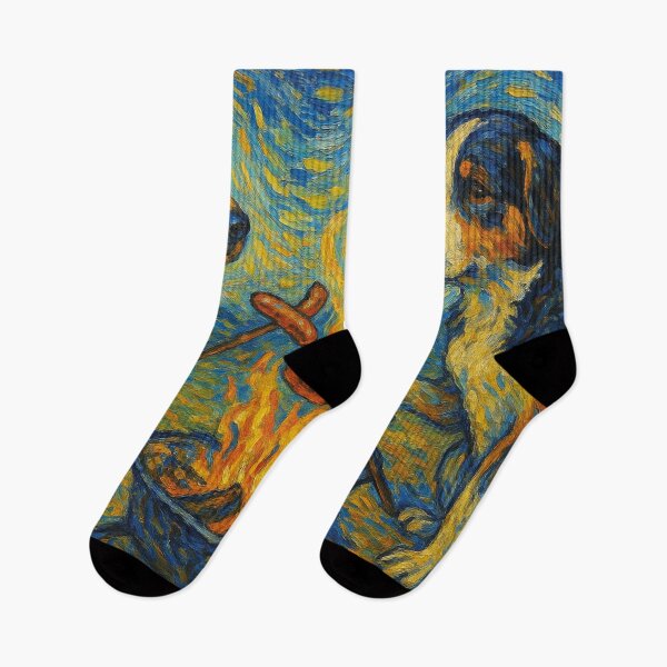 Item preview, two dogs grilling, Van Gogh designed and sold by Mauswohn.