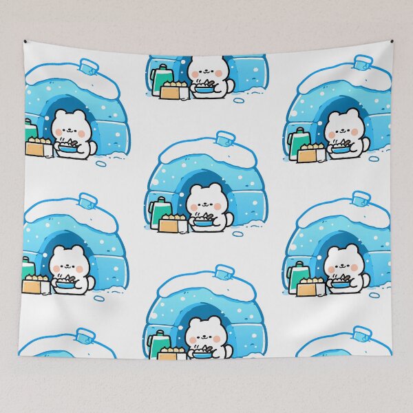 Item preview, A polar bear making sweets in front of an igloo designed and sold by Elinotes.