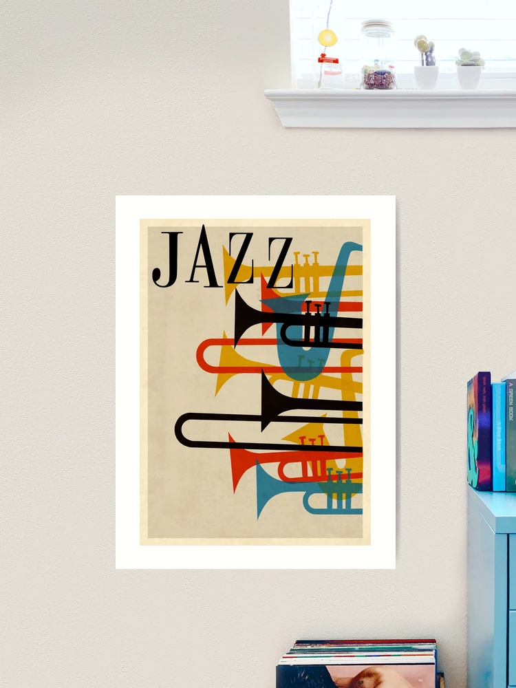 jazz retro 1950s style poster beatnik midcentury modern