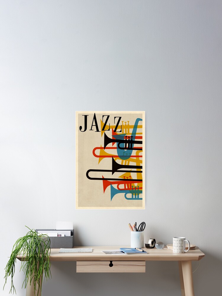 jazz retro 1950s style poster beatnik midcentury modern