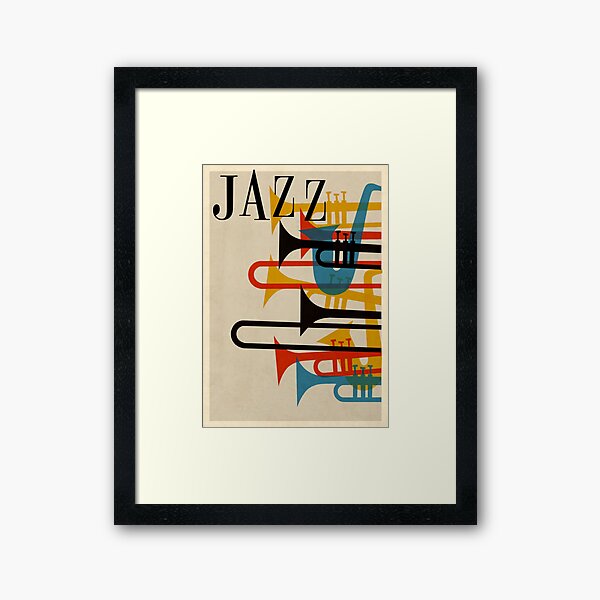 Item preview, jazz retro 1950s style poster beatnik midcentury modern design artwork designed and sold by adrienne75.