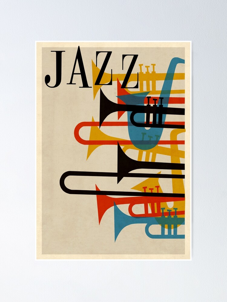 jazz retro 1950s style poster beatnik midcentury modern