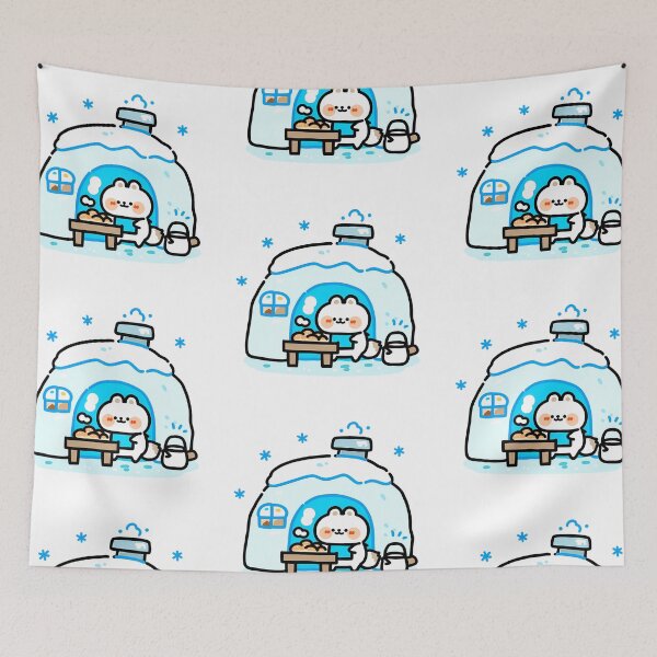 Item preview, A polar bear baking bread in front of an igloo designed and sold by Elinotes.