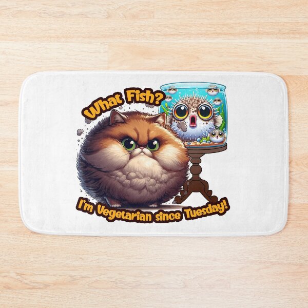 Item preview, Cat Meme "What Fish?" designed and sold by DogArtGallery.