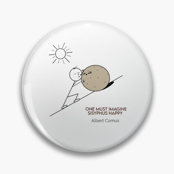 Item preview, One Must Imagine Sisyphus Happy Singing - Philosophy Cartoons designed and sold by JoyfulSisyphus.