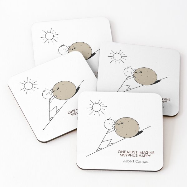 Item preview, One Must Imagine Sisyphus Happy Singing - Philosophy Cartoons designed and sold by JoyfulSisyphus.