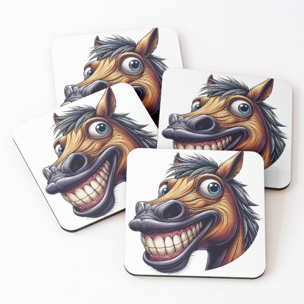 Item preview, Exaggerated Funny Horse Face - Quirky Cartoon Animal Art designed and sold by latelierdechris.