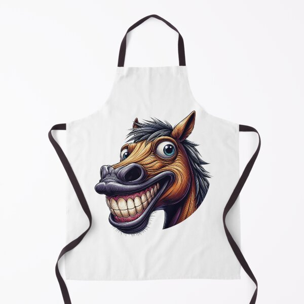 Aperçu de l'œuvre Exaggerated Funny Horse Face - Quirky Cartoon Animal Art créée et vendue par latelierdechris.