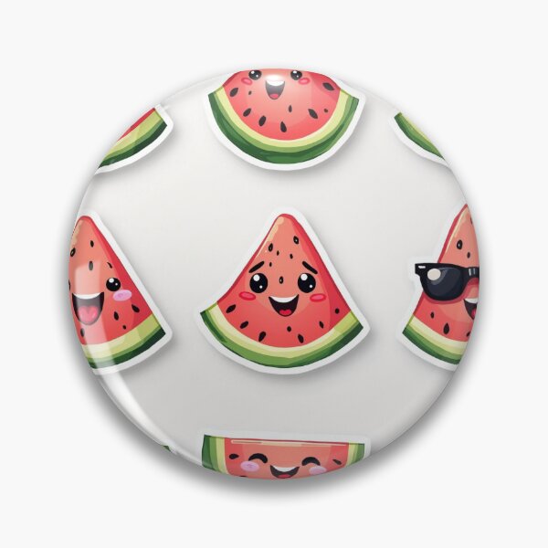Item preview, Rebanadas de sandía kawaii: lindas caras de frutas de verano designed and sold by Emilia-Design.
