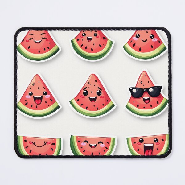 Item preview, Kawaii Watermelon Slices – Cute Summer Fruit Faces designed and sold by Emilia-Design.