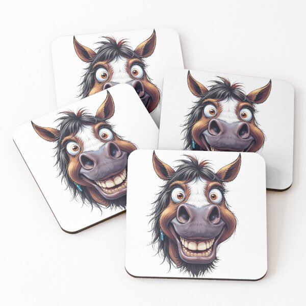 Item preview, Smiling Funny Horse Whimsy - Humorous Cartoon Design designed and sold by latelierdechris.