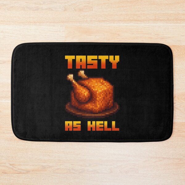 Item preview, Lava chicken, tasty as hell. Chicken cooked in lava. Funny pixel Chicken Gamer designed and sold by majuga.